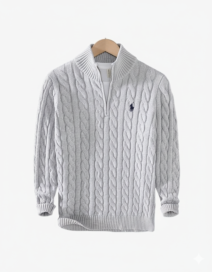 R&L | Suéter de punto trenzado con cremallera de un cuarto