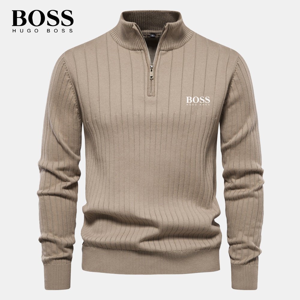 BS™ Ribbed Half-Zip Knit – Premium Men’s Sweater