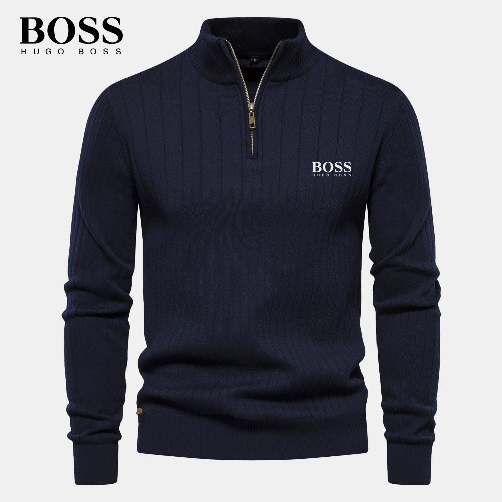 BS™ Ribbed Half-Zip Knit – Premium Men’s Sweater
