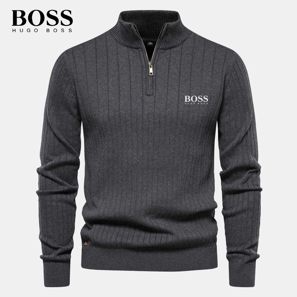 BS™ Ribbed Half-Zip Knit – Premium Men’s Sweater